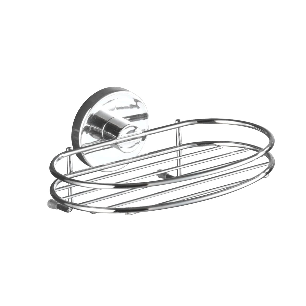 WENKO 20890100 Vacuum-Loc soap holder Milazzo - fixing without drilling, Metal - Steel, 17 x 7.5 x 12 cm, Chrome