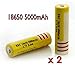 STAND HIGH®4PCS 3.7V 18650 5000mah Rechargeable Lithium Battery with Built-in IC Protection ,can be used for LED flashlight and headlamp