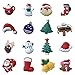 16pcs Santa Claus Christmas Day Present Shoe Charms for Croc and Bracelet Kids Party Birthday Gifts