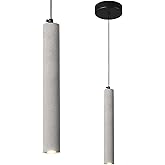 ADCTHOME Concrete Linear Pendant Light,Modern Industrial Hanging Cement Pendant Lighting Fixture for Kitchen Island Dinning R