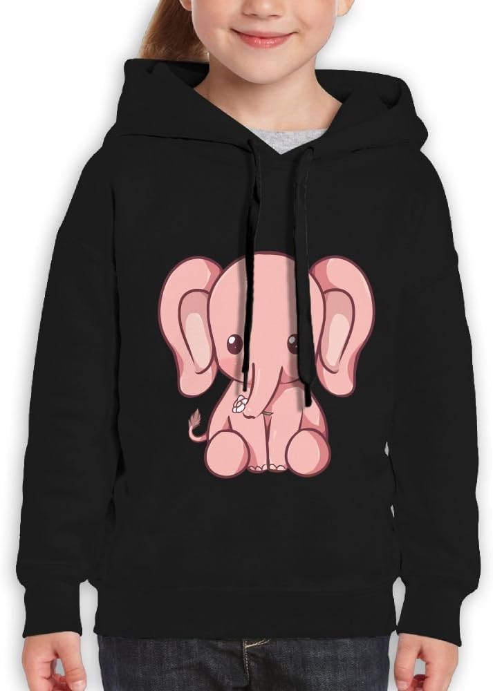 Teenager Pullover Hoodie Sweatshirt Kawaii Elephant Teen's Hooded for Boys Girls
