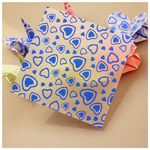 Naimo Luminous Colored Origami Paper - 70 Sheets - 7 Colors - Square Easy Fold Paper for Beginner (3.53.5)