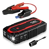 FlyHi N18 1200A Peak Portable Car Jump Starter(Up to 7.0L Gas/6.5L Diesel Engine) 12V Battery Booster with Dual Smart USB, 5/9/12V Quick-Charge, 12V/6A Output, Cigarette Lighter Socket, LED Flashlight