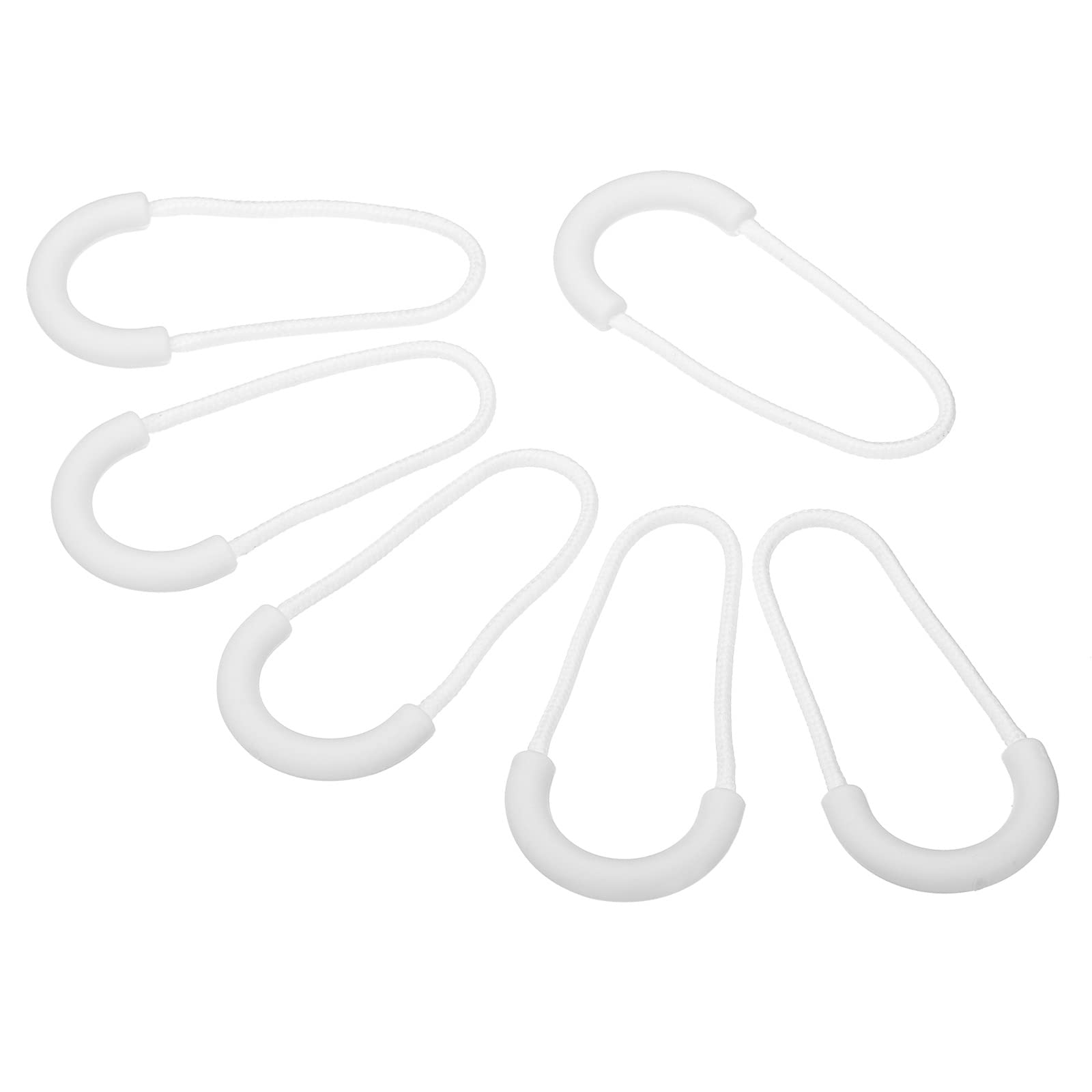 PATIKIL Zipper Pulls Replacement, 15 Pack Extension Cord Handle Plastic U-Shape Tab Tag Extender for Luggage Backpacks, Jackets, Handbags White