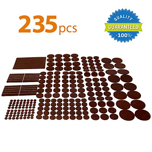 X-PROTECTOR Premium GIANT Pack Furniture Pads 235 piece! HUGE QUANTITY of Felt Pads Furniture Feet with MANY BIG SIZES - Your Best Wood Floor Protectors. Protect Your Hardwood & Laminate Flooring!