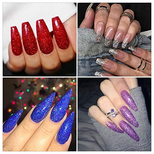 image for Modelones Glitter Gel Nail Polish Set,0.33 OZ 6 Colors Soak Off UV LED