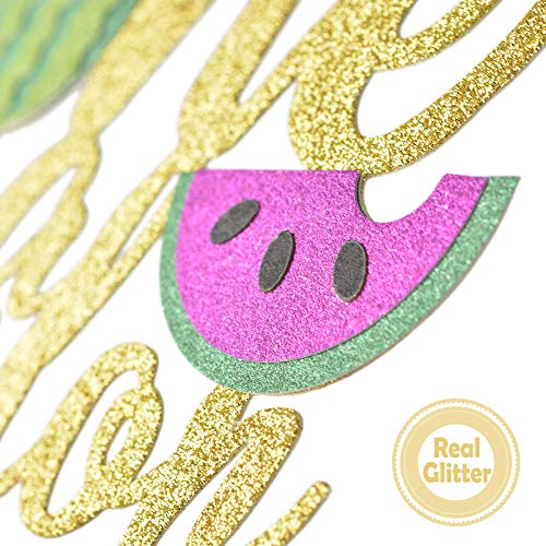 One in a Melon Cake Topper Watermelon Banner for Watermelon Themed Birthday 1st Birthday Party Supplies