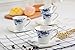 Porlien Blue Floral 2-ounce Porcelain Espresso Cups/Demitasse Cups& Saucers Set of 4, for Teatime, Tea Party, Gift for Family & Friends