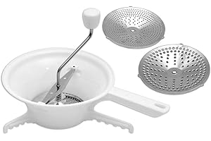 Stainless Steel Food Mill with 3 Grinding Milling Discs, Rotary Food Mill for Tomato Sauce, Applesauce, Puree, Mashed Potatoe