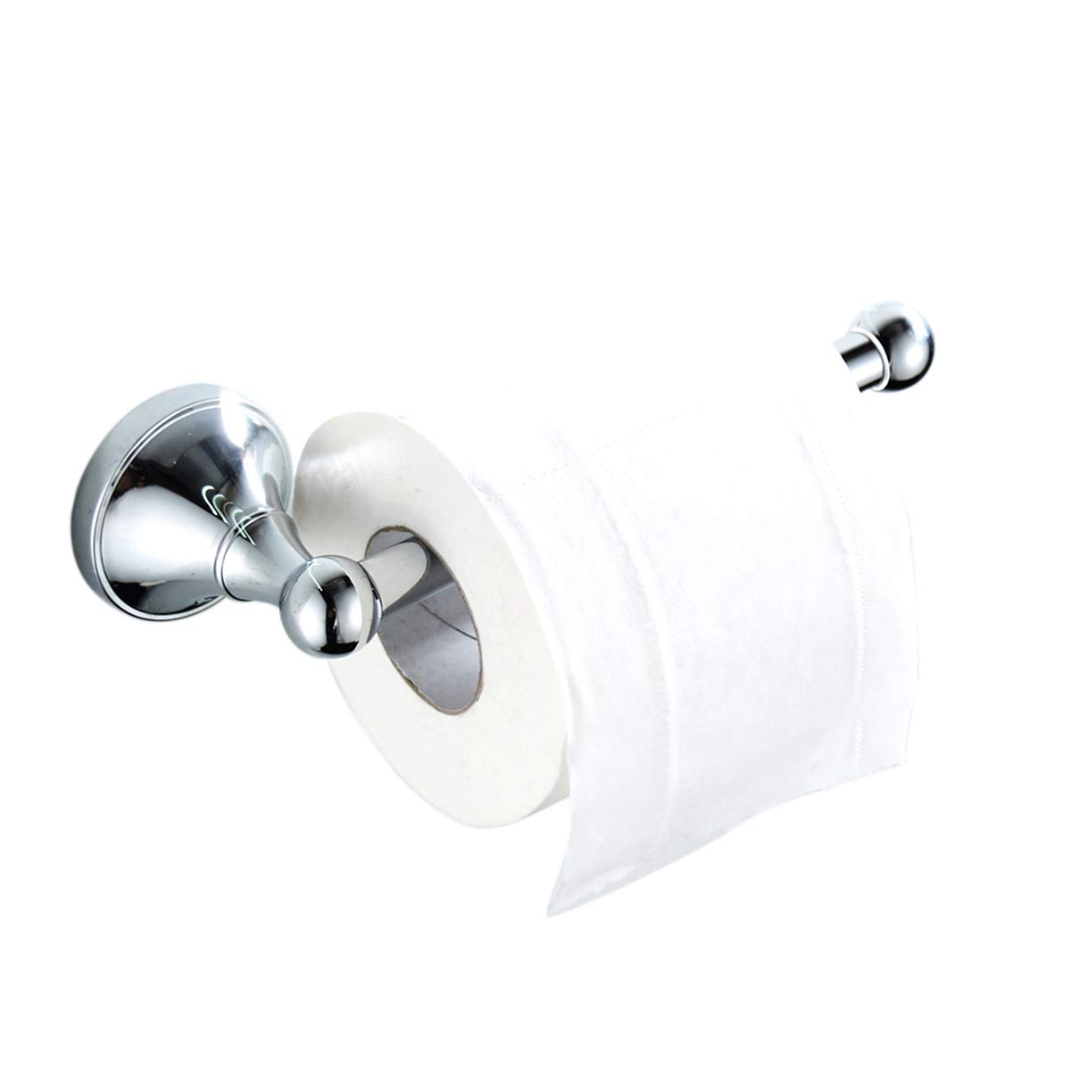 Flybath Toilet Roll Holder Without Cover Brass Bathroom Paper Tissue Bar Wall Mounted, 20 cm / 7.87 inches, Polished Chrome