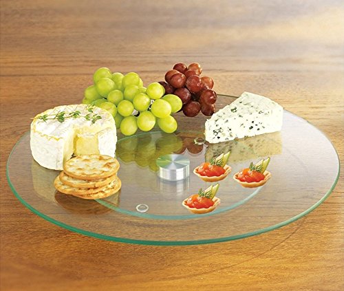 10" Rotating Tempered Glass Lazy Susan Turntable Serving Plate