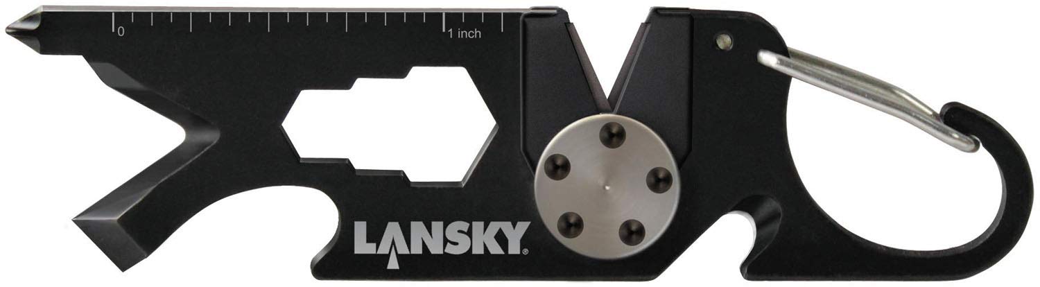 Lansky Unisex Roadie 8-in-1 Keychain Sharpener, Black, One Size