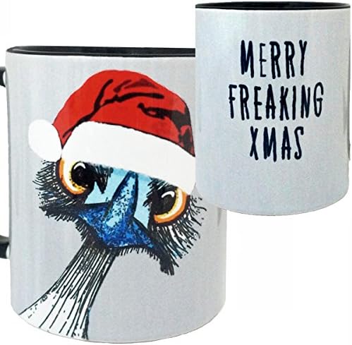 Merry Freaking Xmas Mug by Pithitude - One Single 11oz. Black Coffee Cup