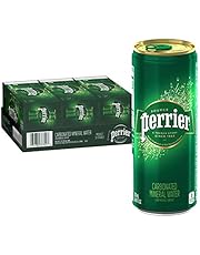 Perrier Carbonated Mineral Water, Slim Cans, 8.45 Fl Oz (Pack of 30)