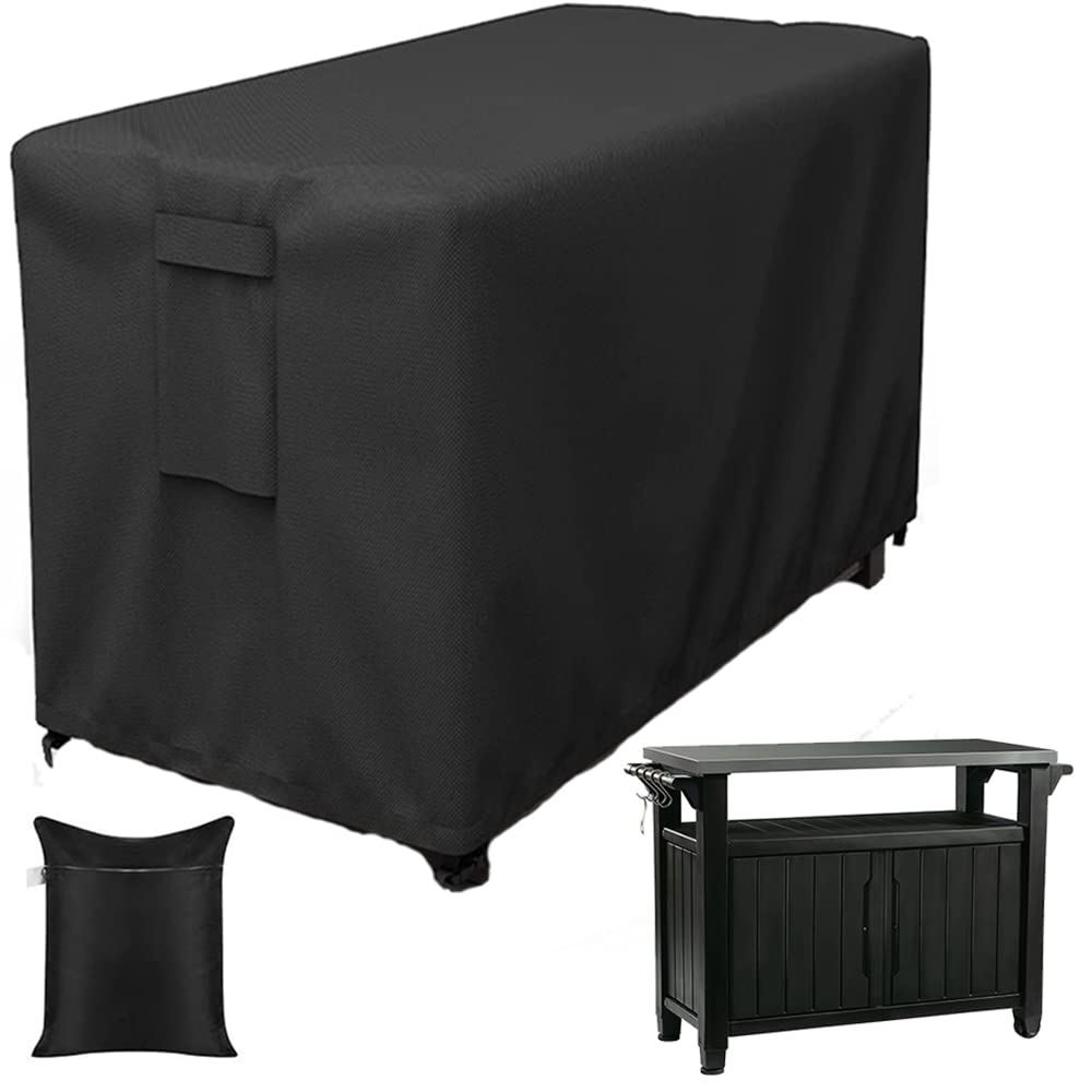 Skyour Patio Prep Table Cover Compatible with 35in/55in Keter Unity XL Portable Outdoor Table/ Rolling Mobile Kitchen Island Bar Cart Storage Cabinet Cover Waterproof Grill Accessories Covers
