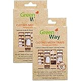 GreenWay Clothes Moth Traps (2 pack) | Pheromone Attractant, Ready To Use | Heavy Duty Glue, Safe, Non-Toxic with No Insecticides or Odor, Eco Friendly, Kid and Pet Safe