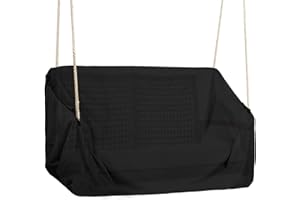 Aurragiy Hanging Porch Swing Cover Outdoor Swing Cover Waterproof 420D Oxford Fabric Hammock Swing Chair Cover Replacement Patio Furniture Cover-61x28x(35-28)’’ (Black)