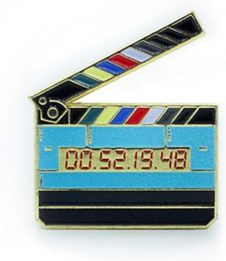 Film Pin Society Timecode Slate Enamel Pin - GID