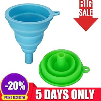 INMAKER Collapsible Funnel Set, 2 Pack, Small, Silicone Foldable Funnel for Water Bottle