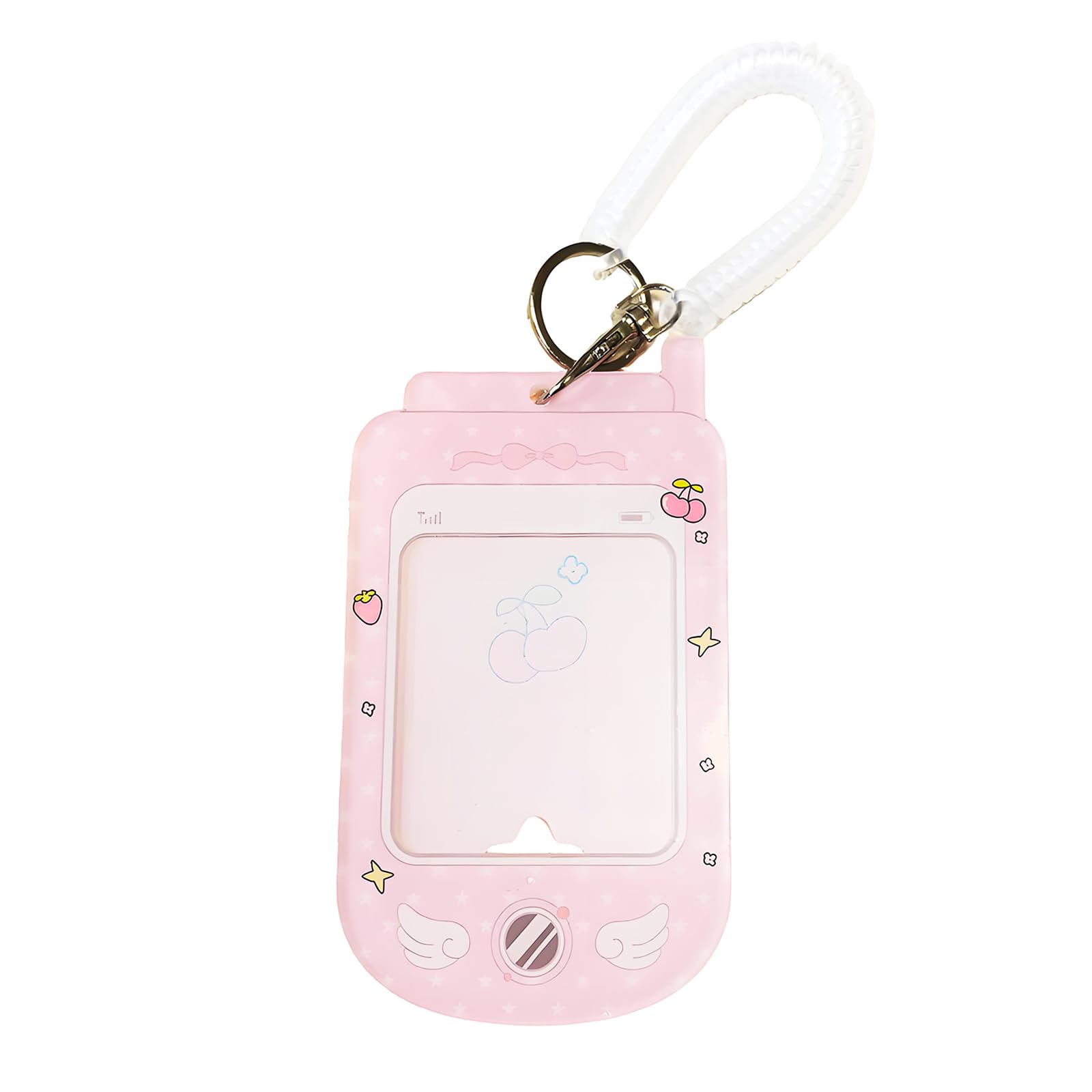 Photo 1 of ** SIMILAR** Pink Cute Photocard Holder Keychain Kawaii Mobile Phone Shape Photo Card Holder ID Badge Holder 3 Inch Cartoon Acrylic Photocard Keychain Y2K Card Sleeves Case for Fans Office Supplies