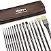 Nicpro Professional Paint Brushes for Acrylic Watercolor Oil Gouache Painting 16 PCS Art Brush Comb Round Filbert Angel Flat with Carrying Travel Bag