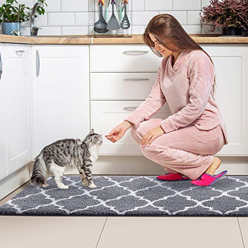 KMAT Kitchen Rugs and Mats [2 PCS] Super Absorbent Microfiber Kitchen