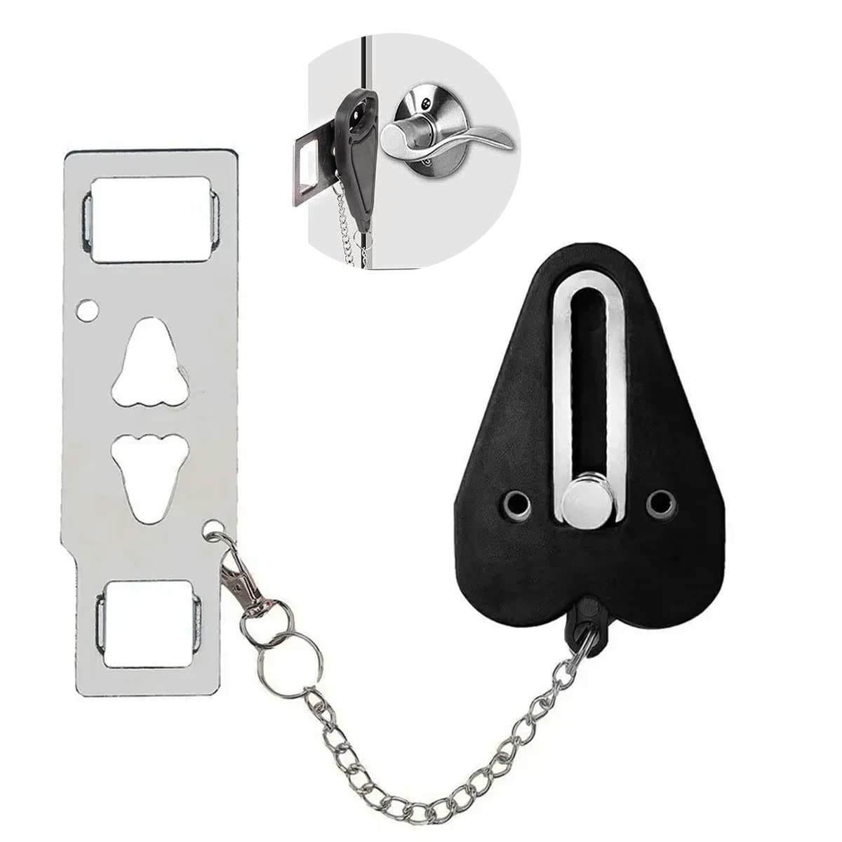 Portable Door Lock, Heavy Duty Hotel Door Lock Travel Safety for Additional Safety and Privacy, Perfect for Home, Hotel, Traveling, Apartment & College