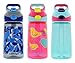 Contigo 14oz Autospout Striker Kids Water Bottle, Electric Blue Camo, Cherry Blossom Bird & Aqua Float (3 Pack)