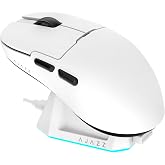 AJAZZ AJ159P MC Wireless Gaming Mouse, PAW3311 Sensor 1000 Rate, 12000 DPI, 2.4 GHz/USB-C/Bluetooth, RGB Charging Dock, 400 mAh Battery, Ultra-Lightweight 56-gram Design, Compatible with PC and Mac