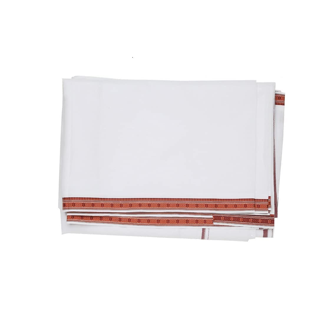 Aditri Creation Dhoti Cotton Dhoti's Full Length Men's Ethnic Wear White Single Piece Indian traditional Dhoti with Large Border for Gifts Idea Return Gift