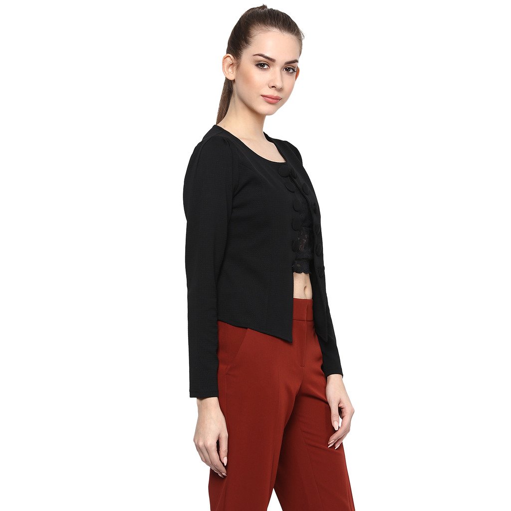 fashion flavor women's black winter jacket