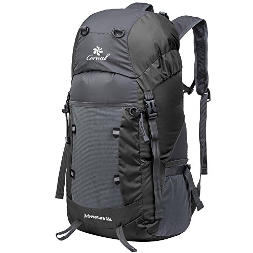 Coreal Hiking Foldable Backpack Packable Lightweight Daypack 35L Women and Men Black