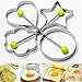 Fried Egg Mold, Pack of 4 Stainless Steel Egg Ring Egg Shaper Pancake Mold Heart/Round/Star/Flower Shapes