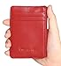 RFID Blocking Sleeves Front Pocket Leather Wallet for Women, RFID Safe Sleeve Mini Card Holder with Zipper and ID Window, Genuine Leather Durable Slim Convenient Wallets, Stopping RFID Scans