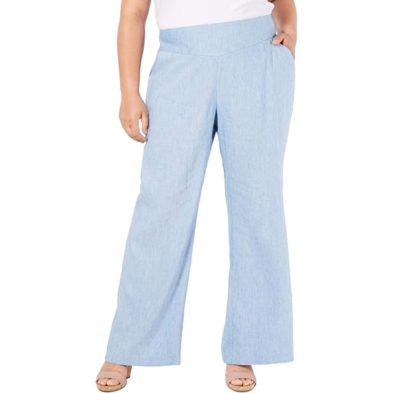 plus size chambray pants