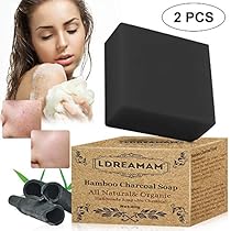 Jabón Exfoliante,Jabones faciales,Jabón de hecho a mano,Jabón Carbón de bambú,Hecho a Mano con Ingredientes Naturales,Minimiza Poros, Trata Acné, Espinillas, Manchas y Piel Grasa