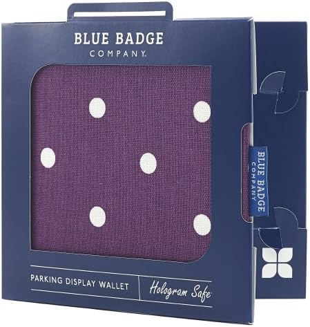 Spotty Grape 100% Cotton Hologram-Safe Disabled Parking Blue Badge Permit Holder