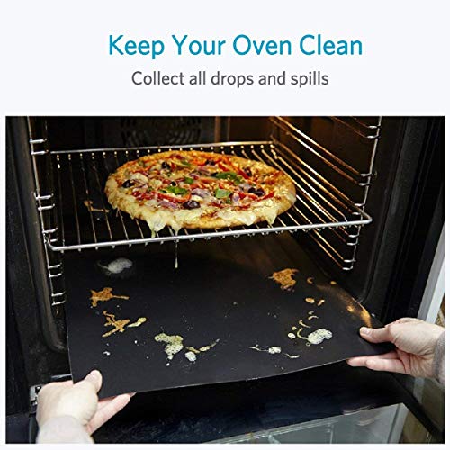 Cosy Life Set of 3 Large Oven Liner 16.25 x 23 Inch, Teflon Non-Stick Oven Mat - Black