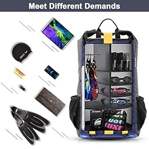 arteesol 20L Wasserdicht Rolltop Fahrradtasche Rucksack Fahrradrucksack Wasserdicht Dry Bag Outdoor Sport Rucksack für Den Täglichen Pendelverkehr Schule Bootfahren Kajakfahren Camping Wandern 6 Schnorchelmasken 51k pYJK34L. SS300 Passen Sie den Gürtel um die Taille an die persönlichen Bedürfnisse an, um die Schultergurte sicher in Position zu halten und den Schulterdruck zu verringern.