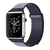 For Apple Watch Band 38mm Soft Woven Nylon Watch Sport Loop Band Breathable Replacement iWatch Band with Adjustable Closure for Apple Watch Nike+ Series 3 2 1,Midnight Blue