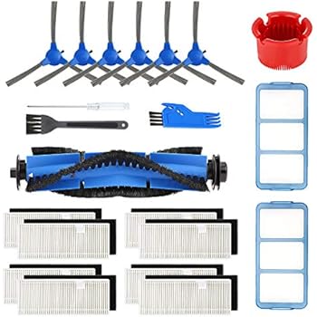 isinlive Accessory Kit for eufy RoboVac 11S RoboVac 30 RoboVac 30C RoboVac 15C RoboVac 12 RoboVac 35C Replacement Parts, 17 Pack (8 Filters + 6 Side Brushes + 2 Primary Filters + 1 Rolling Brush)