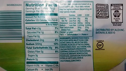 Gluten Free Plain Taco Tortilla Wraps (6 pack) - Thumbnail 3