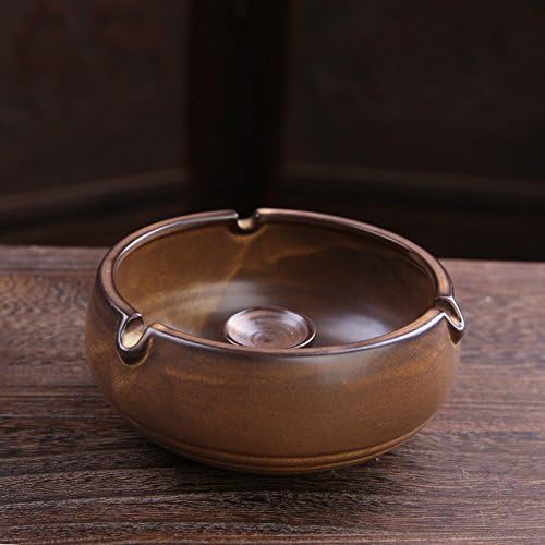 Tabletop Cigarette Ashtray for Home Office Decoration Ceramic Ashtray Retro Style Ashtrays,With Cover And Windproof,A