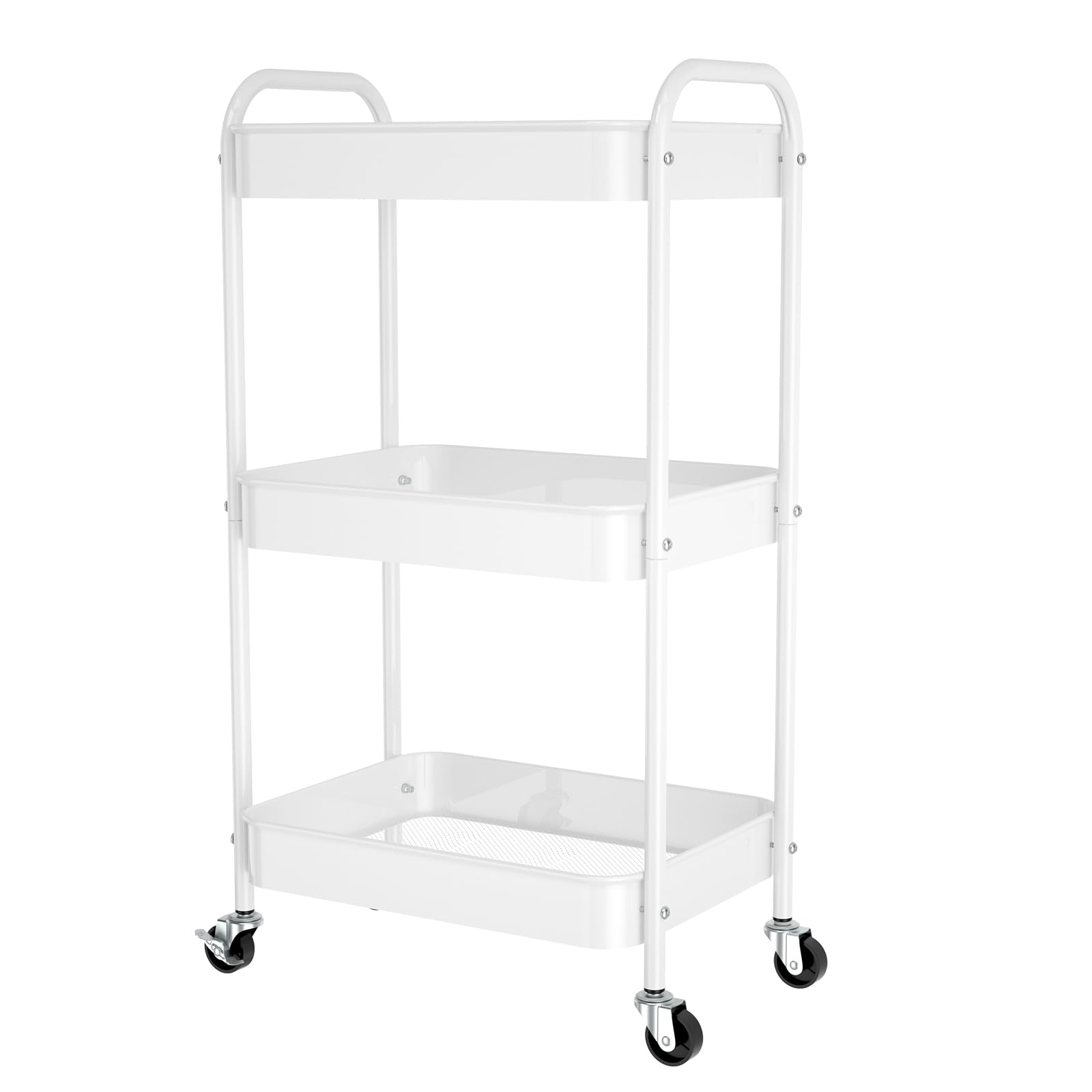 Photo 1 of PNVXNUS 3 Tier Rolling Metal Storage Carts with Wheels,Multi Functional Organizer Cart