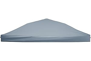 SENMORTAR Replacement Canopy Top, 10' x 10' Pop-Up Cover for Canopy Straight Leg Tent Cover for Outdoor Garden Patio Camping Sun Shade (1pc Top Cloth Only) Grey