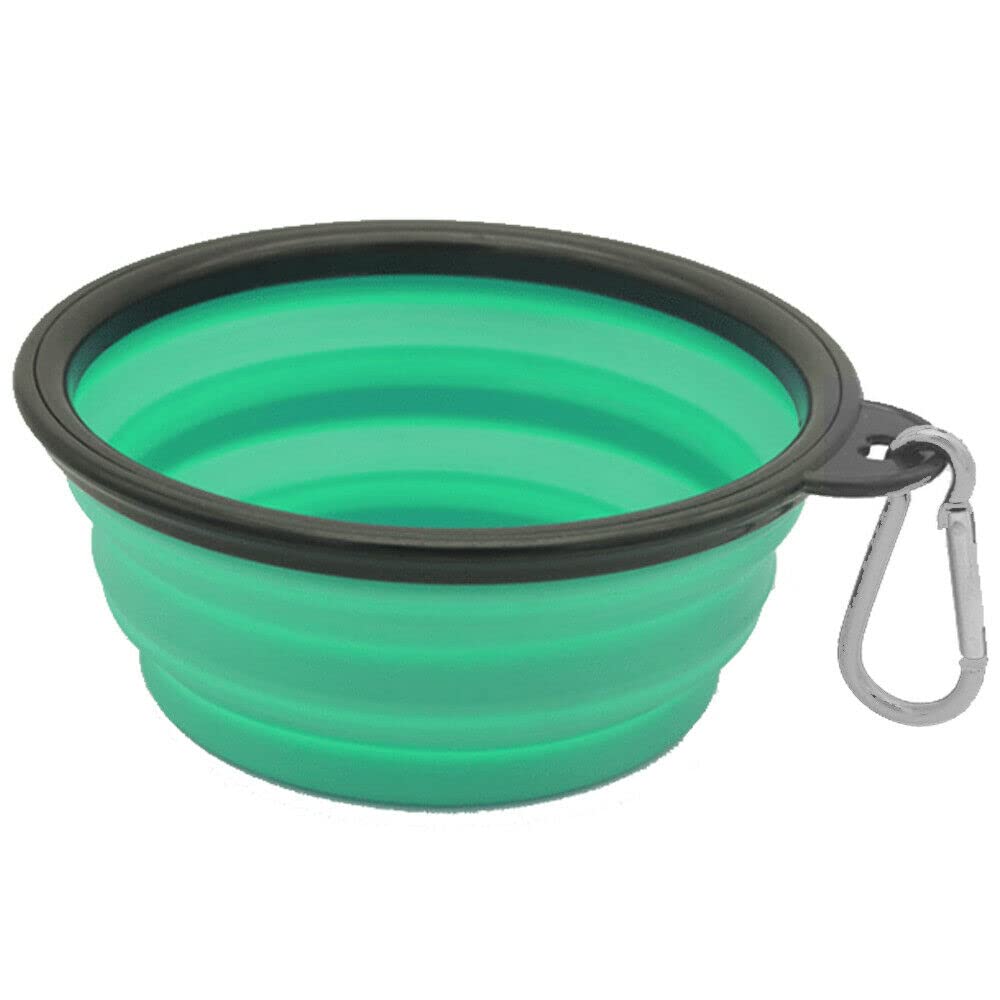 Camping Bowl Collapsible Dish Foldable Travel Portable Pop Up Silicone Hiking Walking Outdoor (Mint)