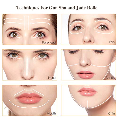 Jade Roller for Face, Deyace Gua Sha Scraping Massage Tool Anti-aging 100% Natural Jade Stone - Lymphatic Drainage, Wrinkle, Puffiness, Therapy with Magnetic Case (2) - Thumbnail 4