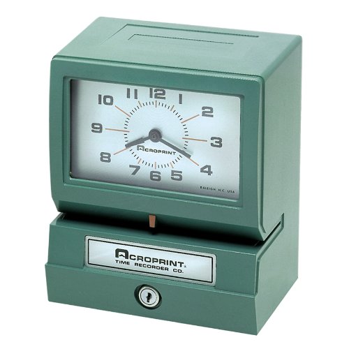 Acroprint 150AR3 Heavy Duty Automatic Time Recorder for Day of the Week, Hour (1-12) and Minutes Time Clock