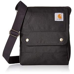 Carhartt, Durable, Adjustable Crossbody Bag with Flap Over Snap Closure, Black