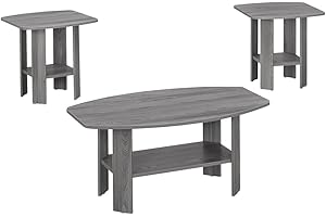 MONARCH SPECIALTIES Monarch 3 Piece Table Set, Grey